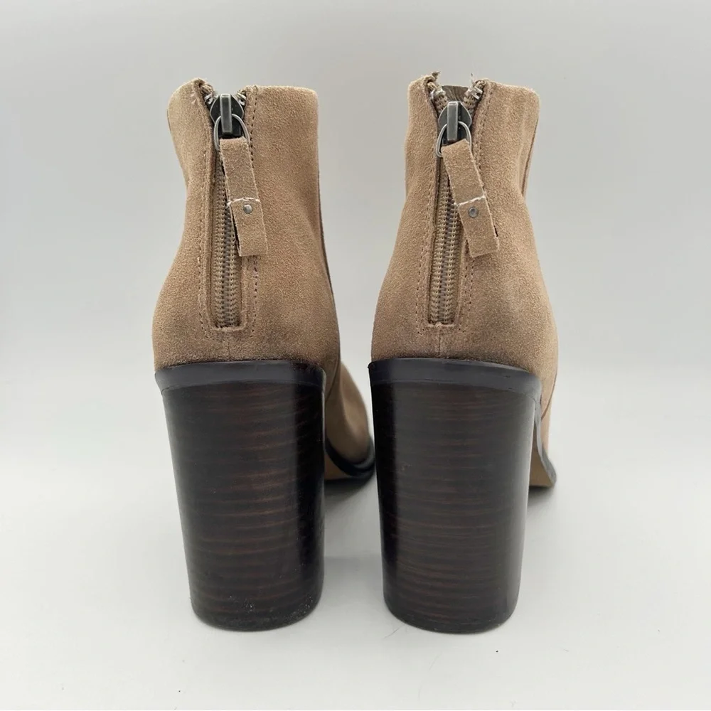 Kelsi Dagger‎ Brooklyn Huron Latte Suede Booties Chunky Heel 7.5